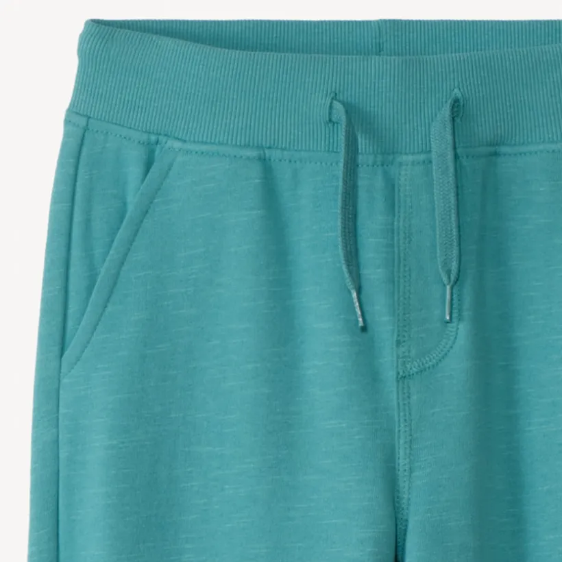 Joggingbroek in fleece slub effen jongens