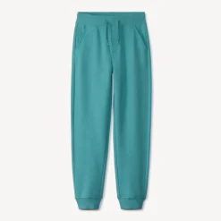 Joggingbroek in fleece slub effen jongens