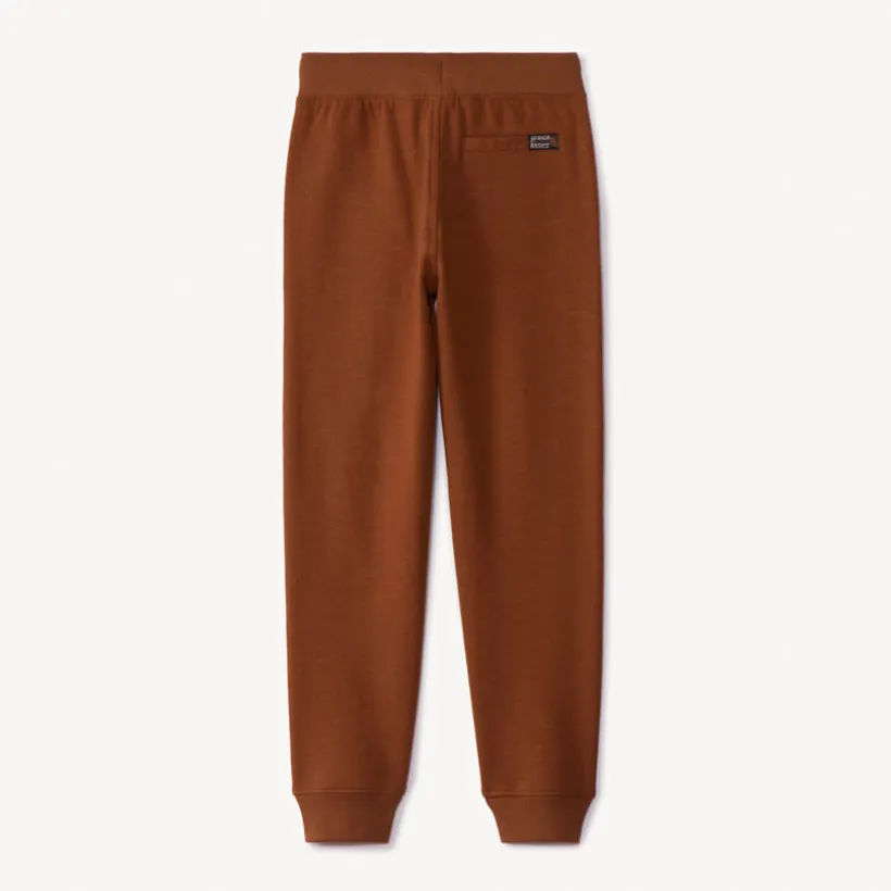 Joggingbroek in fleece slub effen jongens