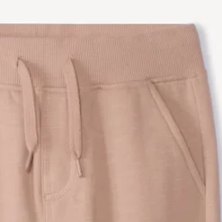Joggingbroek in fleece slub effen jongens