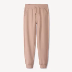 Joggingbroek in fleece slub effen jongens