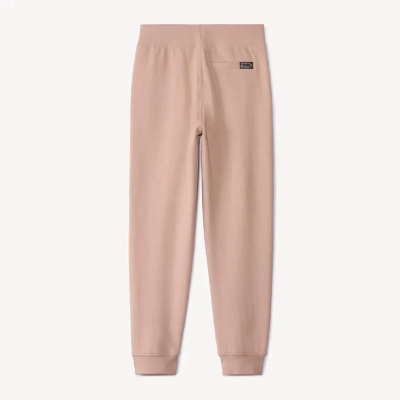 Joggingbroek in fleece slub effen jongens