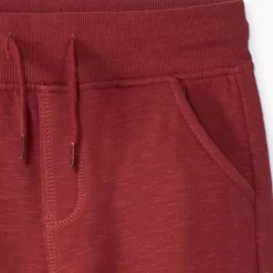 Joggingbroek in fleece slub effen jongens