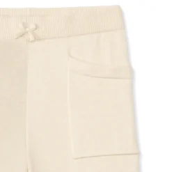 Joggingbroek in gebreide stof met naadloze afwerking, effen kleur, meisjes