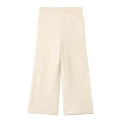 Joggingbroek in gebreide stof met naadloze afwerking, effen kleur, meisjes