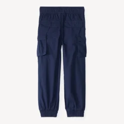 Joggingbroek jongens in een enkele kleur met cargo-stijl