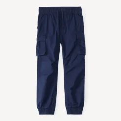 Joggingbroek jongens in een enkele kleur met cargo-stijl