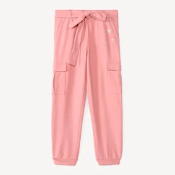 Joggingbroek meisjes met cargostijl en strikceintuur
