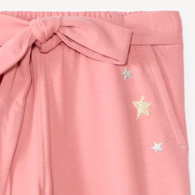 Joggingbroek meisjes met cargostijl en strikceintuur