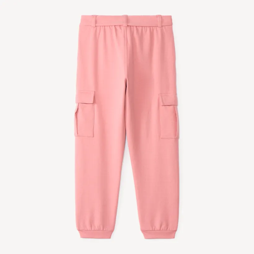 Joggingbroek meisjes met cargostijl en strikceintuur