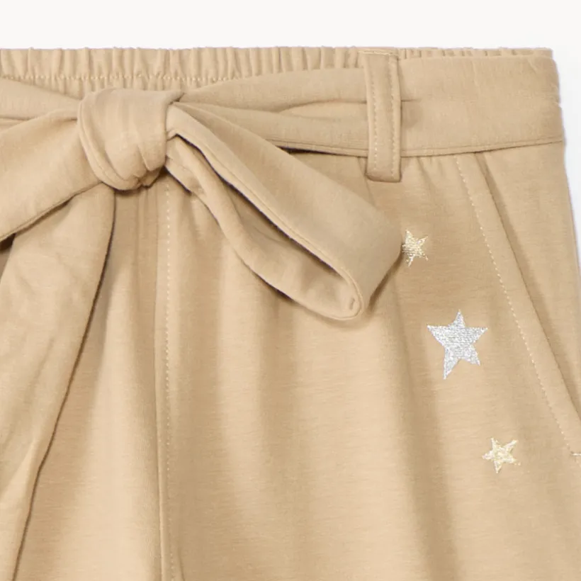 Joggingbroek meisjes met cargostijl en strikceintuur
