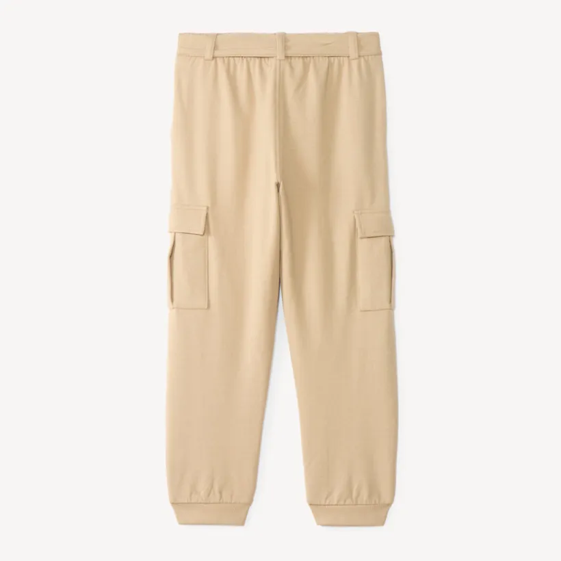 Joggingbroek meisjes met cargostijl en strikceintuur