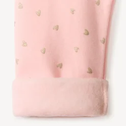 Joggingbroek met glinsterende hartjesprint voor babymeisje