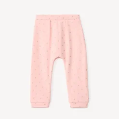 Joggingbroek met glinsterende hartjesprint voor babymeisje