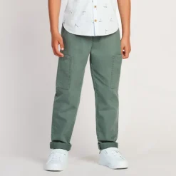 Joggingbroek met ribstructuur en zakken jongens