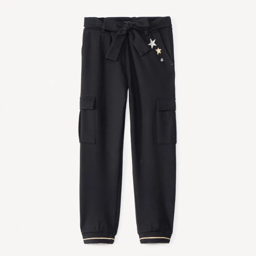 Joggingbroek met tailleband en geborduurde sterren meisjes