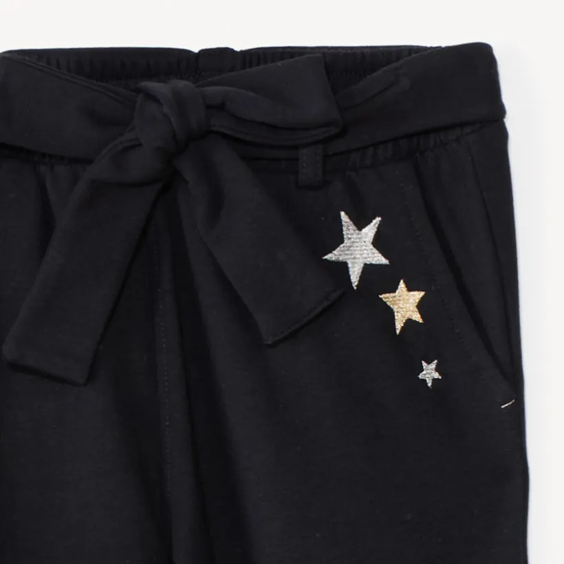 Joggingbroek met tailleband en geborduurde sterren meisjes