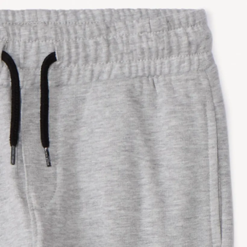 Joggingbroek van fleece in grijs gemêleerde kleur jongens