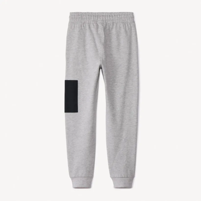 Joggingbroek van fleece in grijs gemêleerde kleur jongens