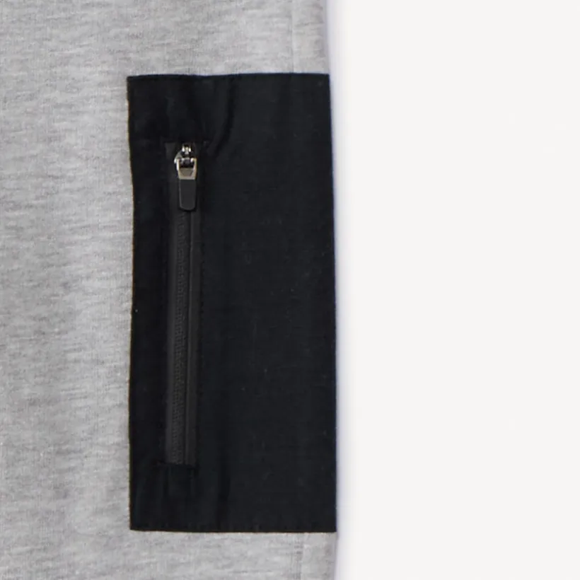 Joggingbroek van fleece in grijs gemêleerde kleur jongens
