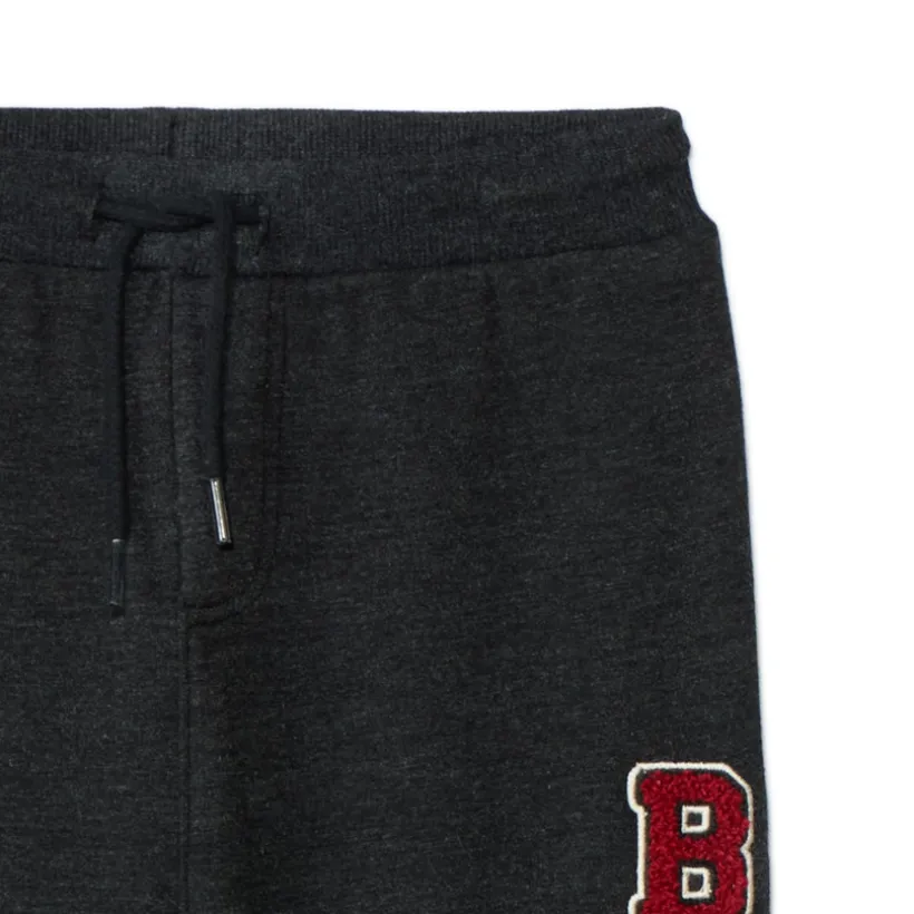 Joggingbroek van fleece met 3D-lusjespatches voor babyjongens