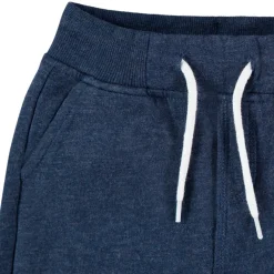 Joggingbroek van gemêleerde fleece jongens, met elastische taille en aantrekkoorden, twee Italiaanse zakken vooraan en een biezenzak achteraan