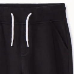 Joggingbroek van gemêleerde fleece jongens, met elastische taille en aantrekkoorden, twee Italiaanse zakken vooraan en een biezenzak achteraan