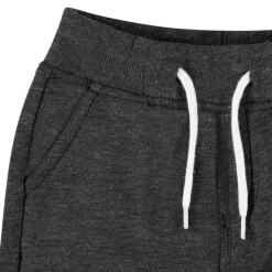 Joggingbroek van gemêleerde fleece jongens, met elastische taille en aantrekkoorden, twee Italiaanse zakken vooraan en een biezenzak achteraan