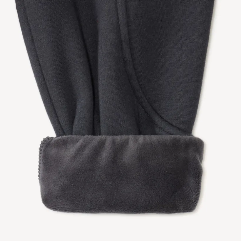 Joggingbroek voor babyjongen van zacht velours met skatepatch