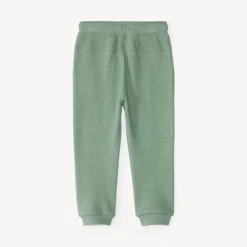 Joggingbroek voor babyjongen van honingraatstof met teddybeerprint