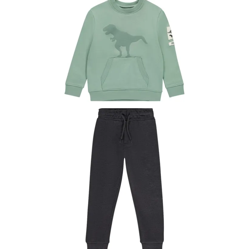 Joggingensemble fleece met dinosaurussen voor jongen