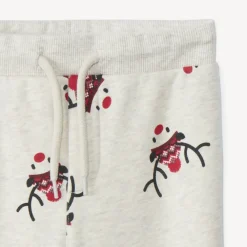 joggingensemble met kerstrendierenprint voor babyjongens beige gemêleerd fluweel