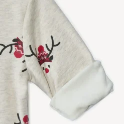joggingensemble met kerstrendierenprint voor babyjongens beige gemêleerd fluweel