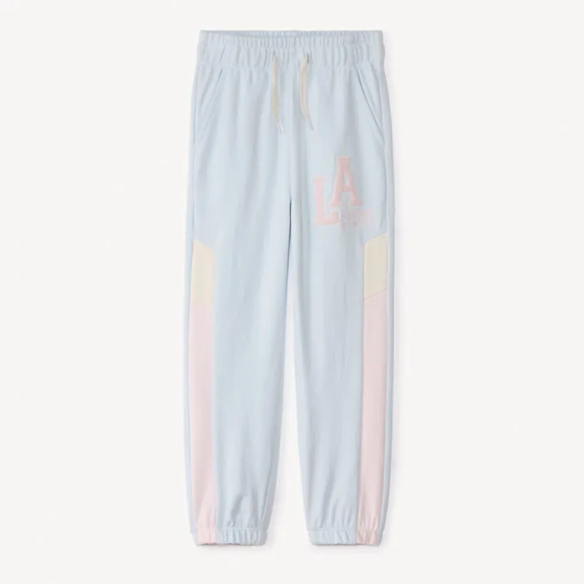 Jogging fleece baggy met colorblock-effect meisjes