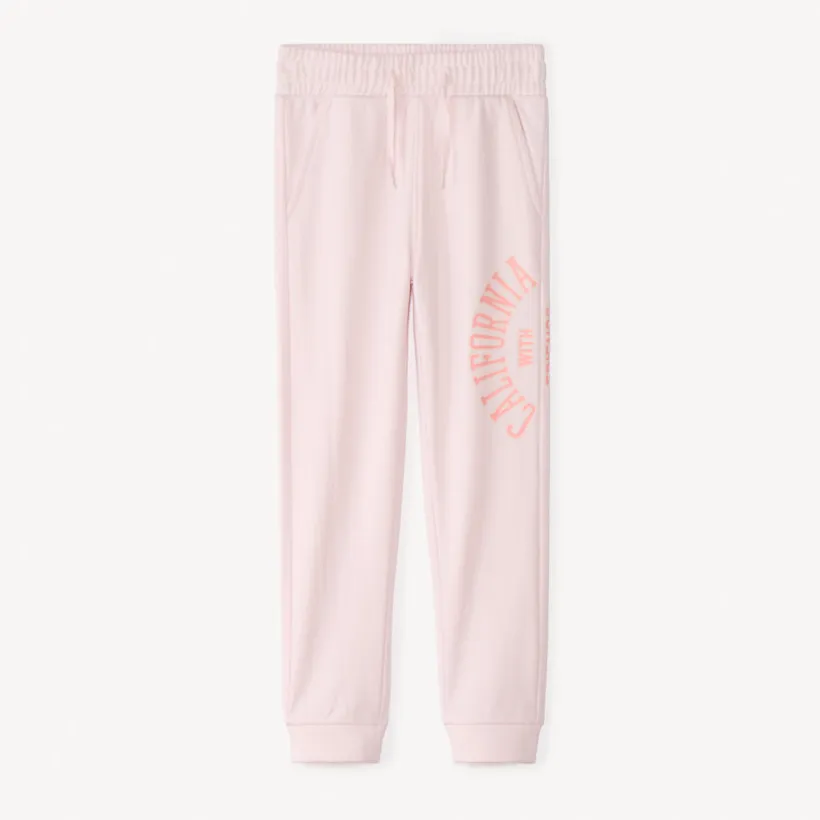 Jogging fleece effen met print meisjes