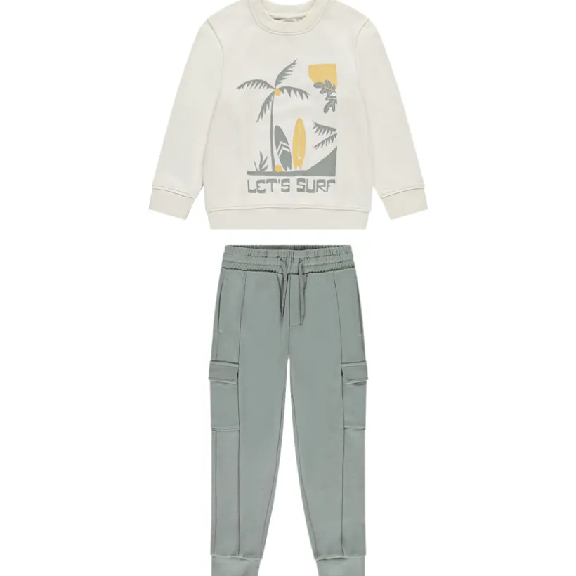 Jogging fleece met surfprint voor jongen