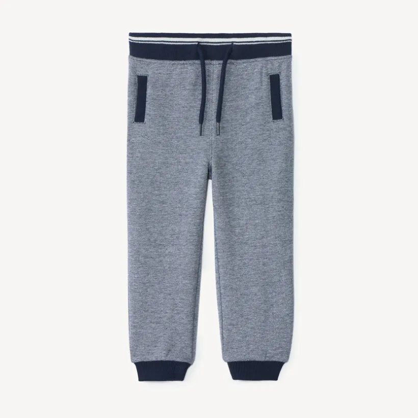Jogging in piquéstof met gemêleerd effect voor babyjongens