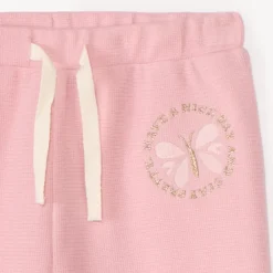 Jogging large in piqué met vlinderprint voor babymeisjes