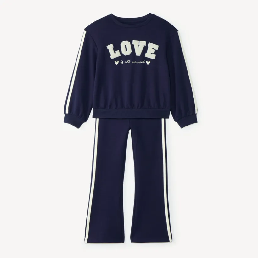 Joggingoutfit voor meisjes met glinsterende fantasieprint