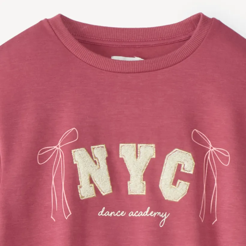 Joggingoutfit voor meisjes met glinsterende fantasieprint