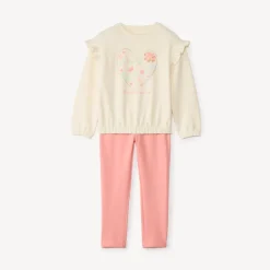 Jogging-set in scuba met hartprint meisjes