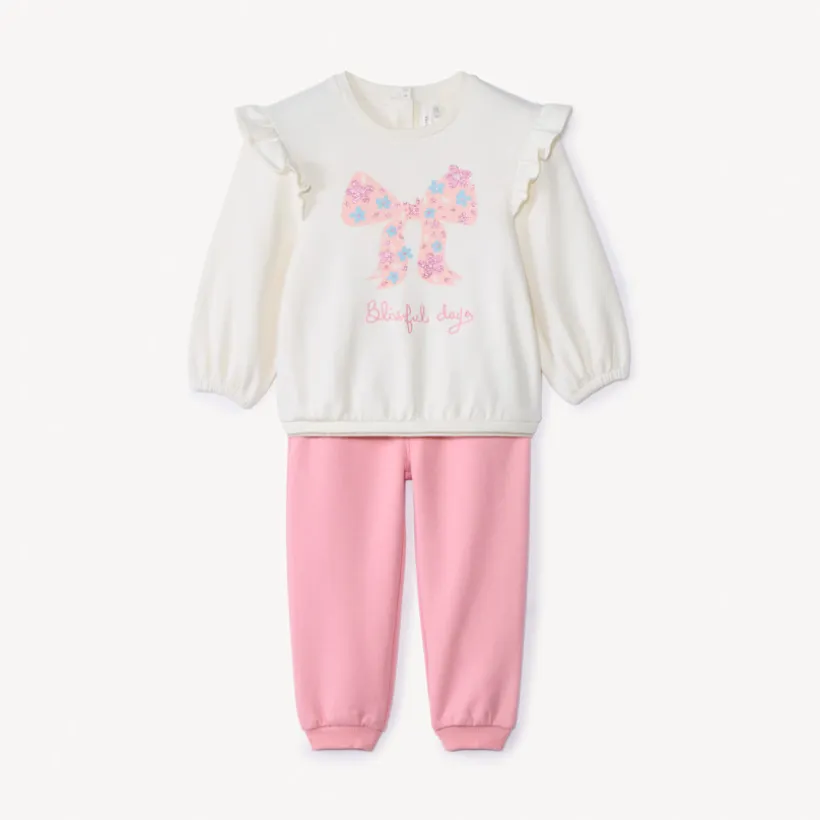 Jogging set in scuba voor meisjesbaby