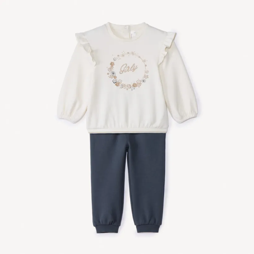 Jogging set in scuba voor meisjesbaby