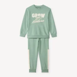 Jogging set jongens van fleece met 4x4 borduring