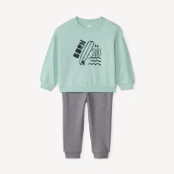 Jogging set met bedrukt fleece voor babyjongen