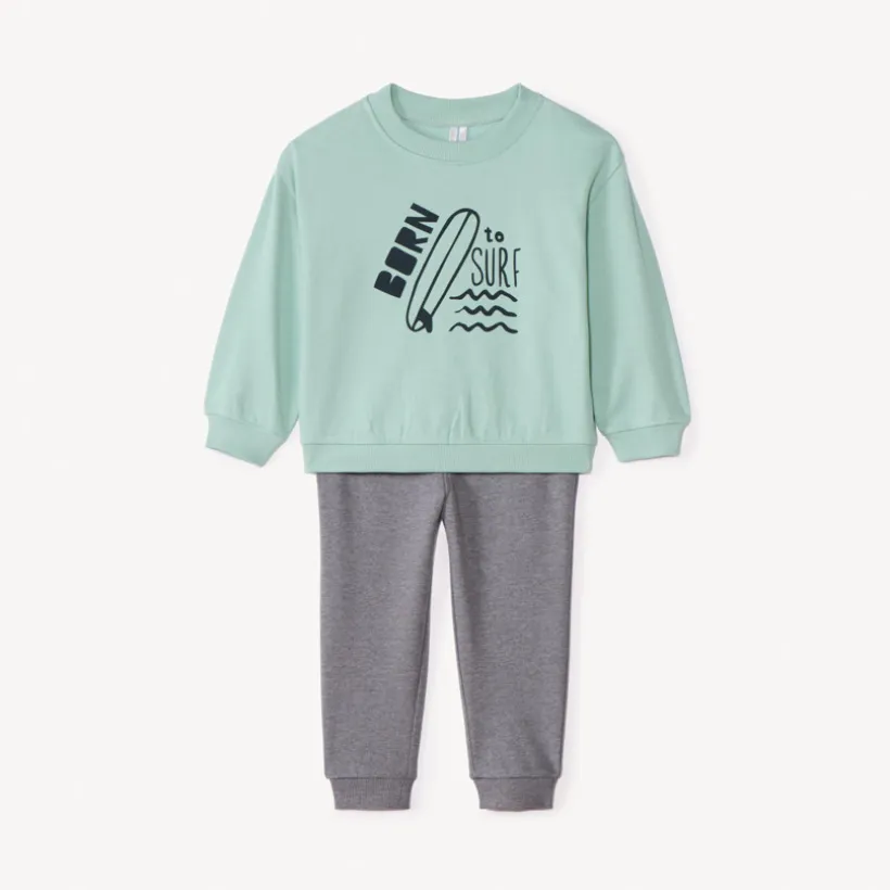 Jogging set met bedrukt fleece voor babyjongen