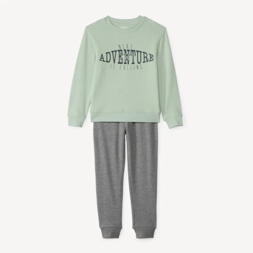 Jogging set met bedrukt sweatstof jongens