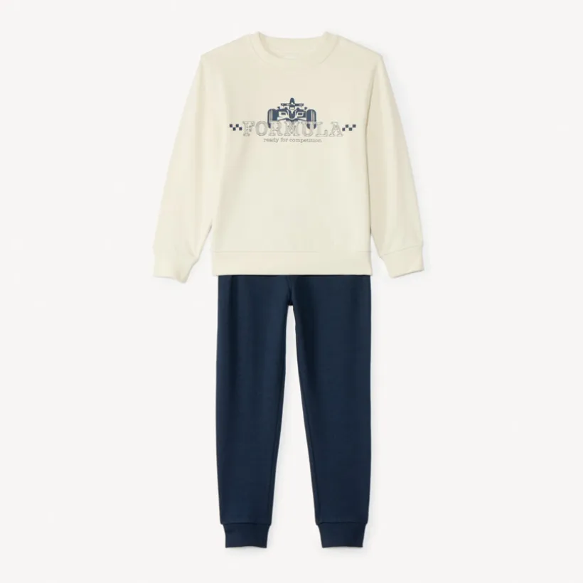 Jogging set met bedrukt sweatstof jongens