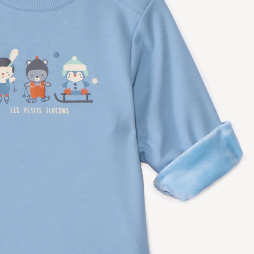 Jogging set met fleece ski-motief voor baby jongen