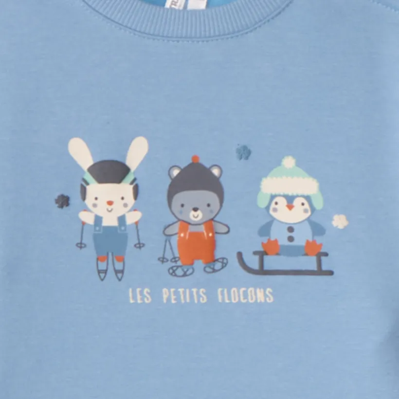 Jogging set met fleece ski-motief voor baby jongen